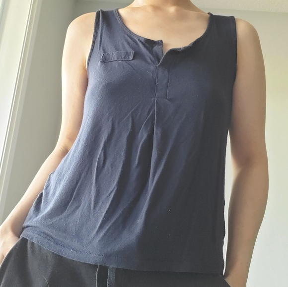Ann Taylor Navy Blue Tank Blouse - Picture 1 of 6